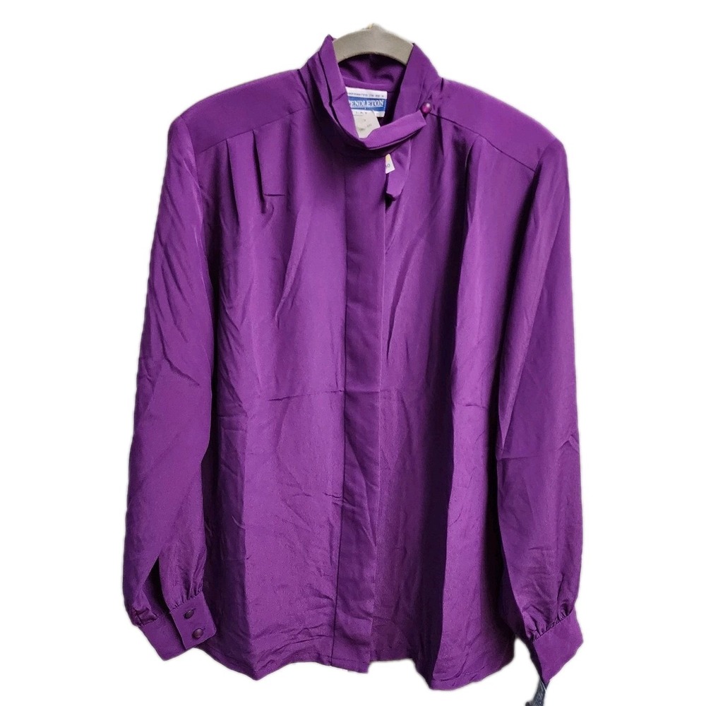 Pendleton Classic Separate Size 6 Blouse Bright Spot Long Sleeve Polyester NWT
